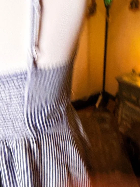 Striped Navy and White Sundress - Picture 4 of 9